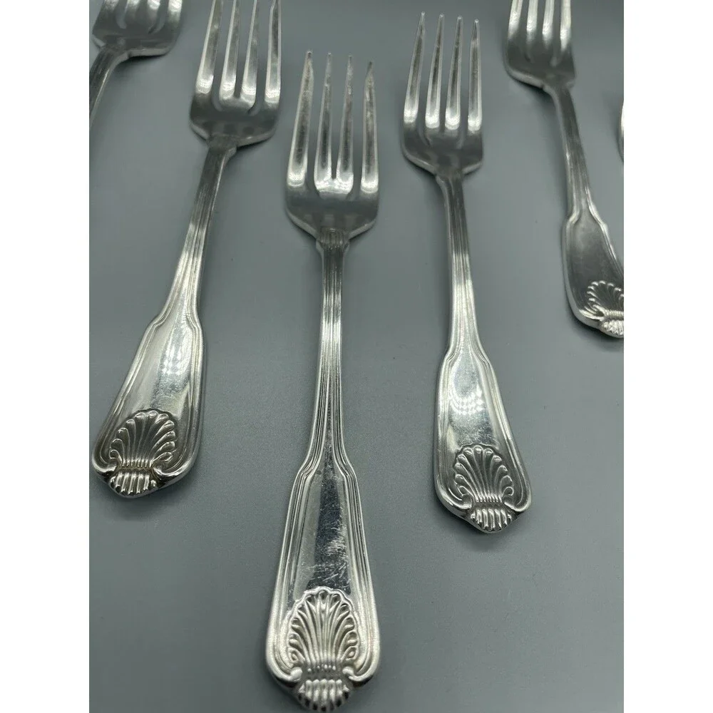 Towle Boston Shell‎ Silverplate Lot of 7 Salad Forks